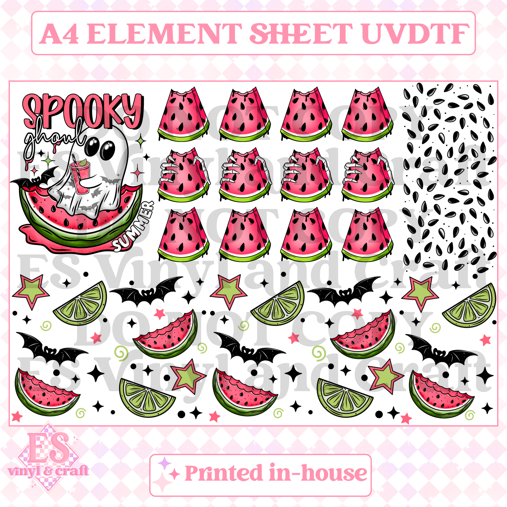 Spooky Ghoul Summer - UVDTF (A4 Sheet) 210mm x 300mm image 0