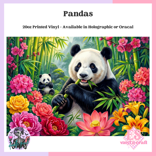 Pandas - 20oz Printed Tumbler Self Adhesive Vinyl