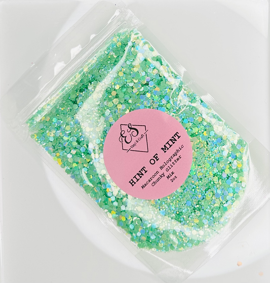 Hint of Mint - Macaroon Holographic Chunky Glitter Mix image 0