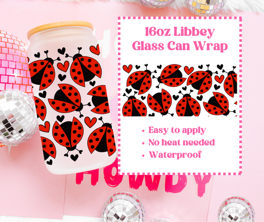 Red Ladybird - UVDTF 16oz Libbey Can Wrap image 0