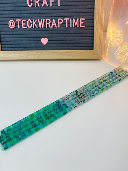 Christmas Letter Green Cold Colour Change Clear Straw image 0