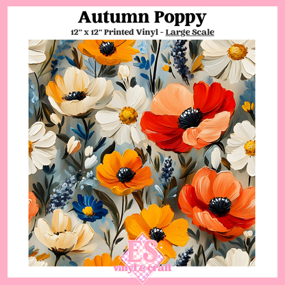 Autumn Poppy - Small or Large Scale Options - 12" x 12" Sheet image 2