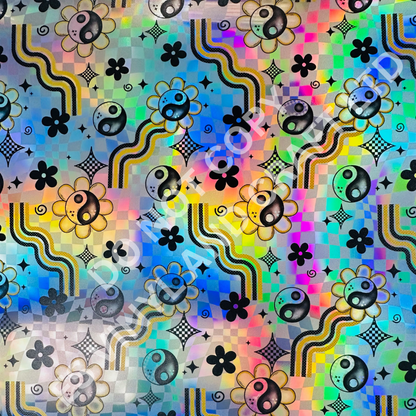 UV Printed Holographic Teckwrap Permanent Vinyl - A4 or 12" x 12" Sheet image 2