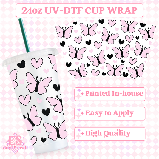 Butterflies - UVDTF 24oz Cold Cup Wrap image 0