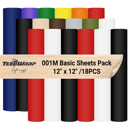 Teckwrap 001 Matte Basic Colour Sheet Pack