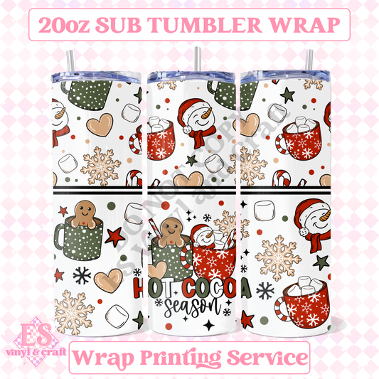 Red Hot Cocoa - Full 20oz Tumbler Sublimation Print image 0