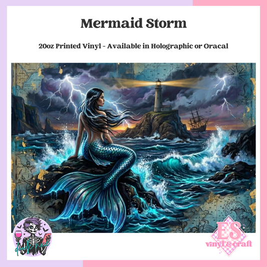 Mermaid Storm - 20oz Printed Tumbler Self Adhesive Vinyl