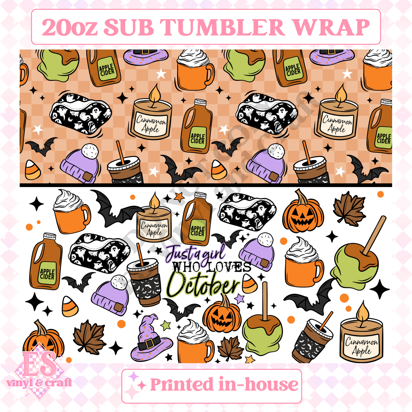 Just a Girl Who Loves October - Full 20oz Tumbler Sublimation Print image 1