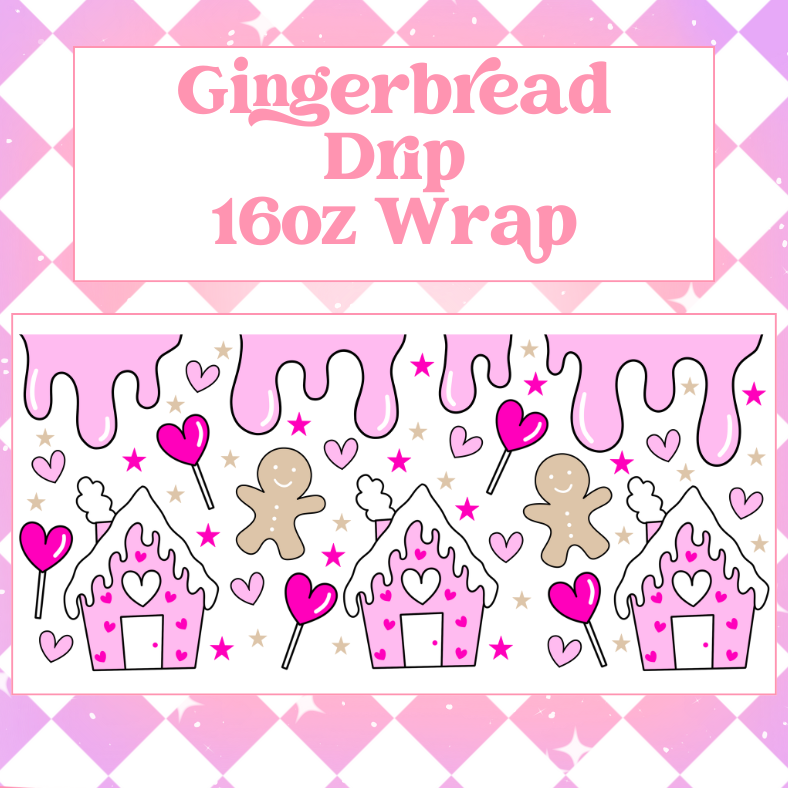 Gingerbread Drip - 16oz Beer / Libbey Can Wrap Holographic Vinyl image 0