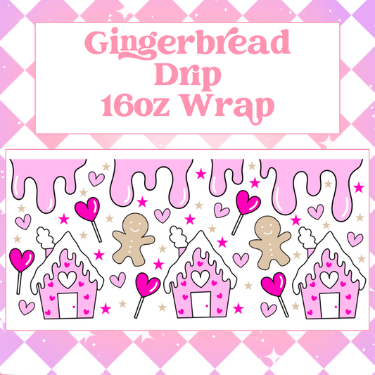 Gingerbread Drip - 16oz Beer / Libbey Can Wrap Holographic Vinyl image 0
