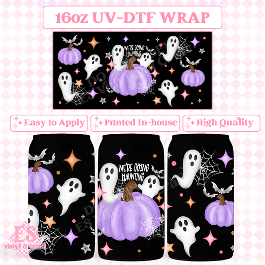 Haunting White - 16oz Beer Can / Libbey UV-DTF Transfer image 0