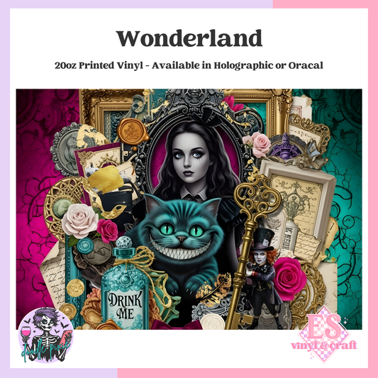 Wonderland - 20oz Printed Tumbler Self Adhesive Vinyl image 0