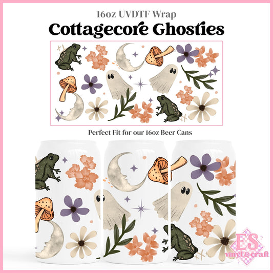Cottagecore Ghosties - 16oz Beer Can / Libbey UVDTF Transfers