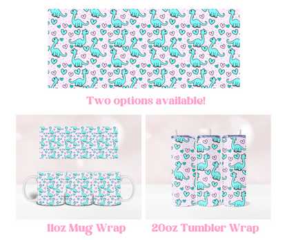 Dino Seamless - Pre Printed Sublimation 11oz or 20oz Wrap image 0