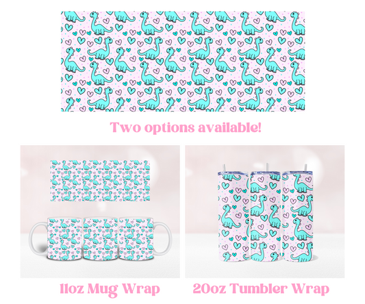 Dino Seamless - Pre Printed Sublimation 11oz or 20oz Wrap image 0