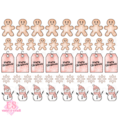 Pink Christmas - UVDTF (A4 Sheet) 210mm x 300mm image 1