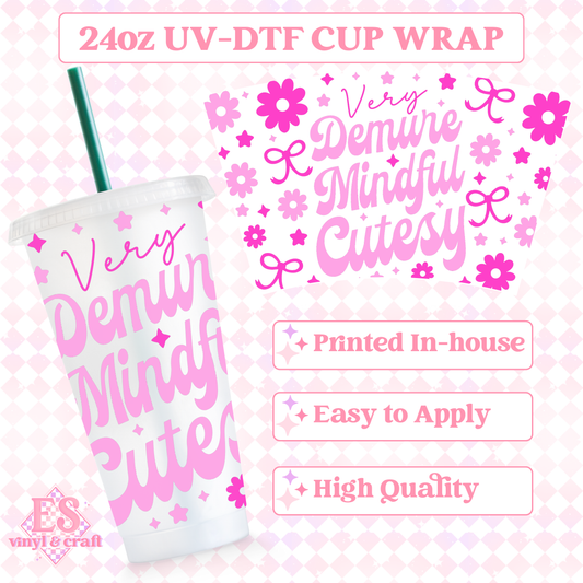 Very Demure - UVDTF 24oz Cold Cup Wrap image 0