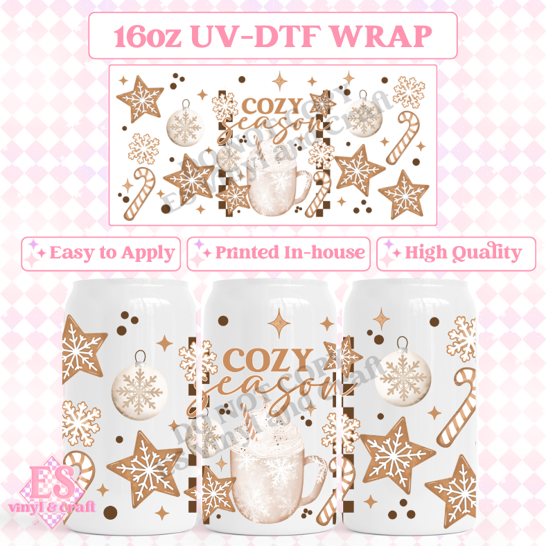 Cozy Season - 16oz Beer Can / Libbey UV-DTF Transfer image 0