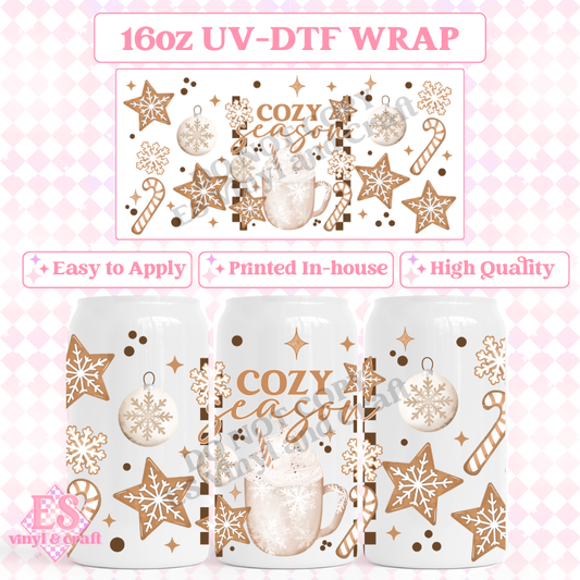 Cozy Season - 16oz Beer Can / Libbey UV-DTF Transfer image 0