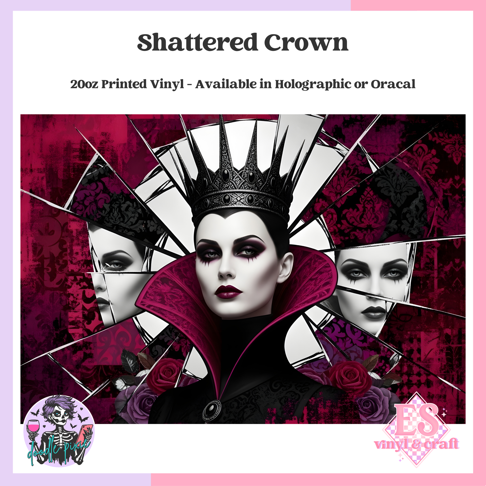 Shattered Crown - 20oz Printed Tumbler Self Adhesive Vinyl image 0