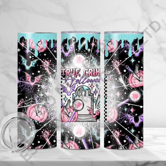 True Crime Halloween - Full 20oz Tumbler Sublimation Ready Print image 0
