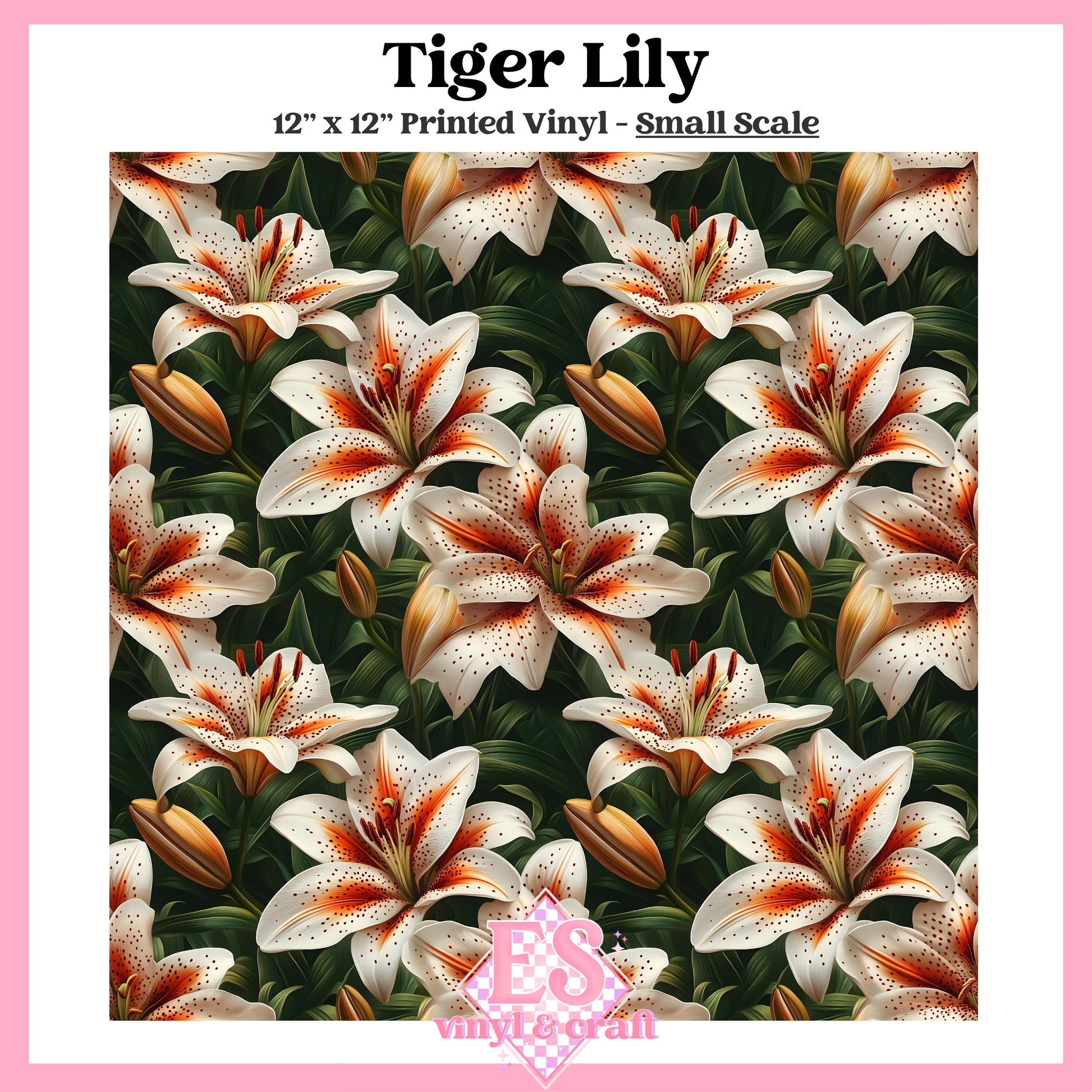 Tiger Lily - Small or Large Scale Options - 12" x 12" Sheet image 1