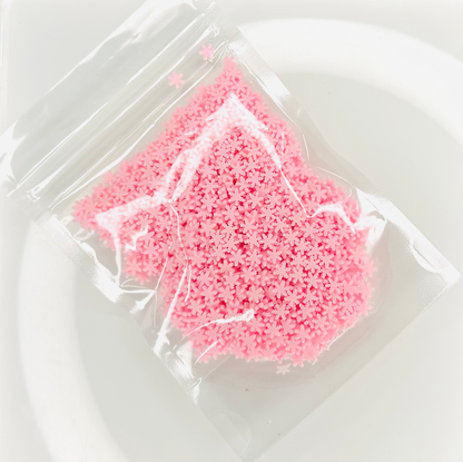 Pink Snowflakes - Polymer Clay Slices image 1