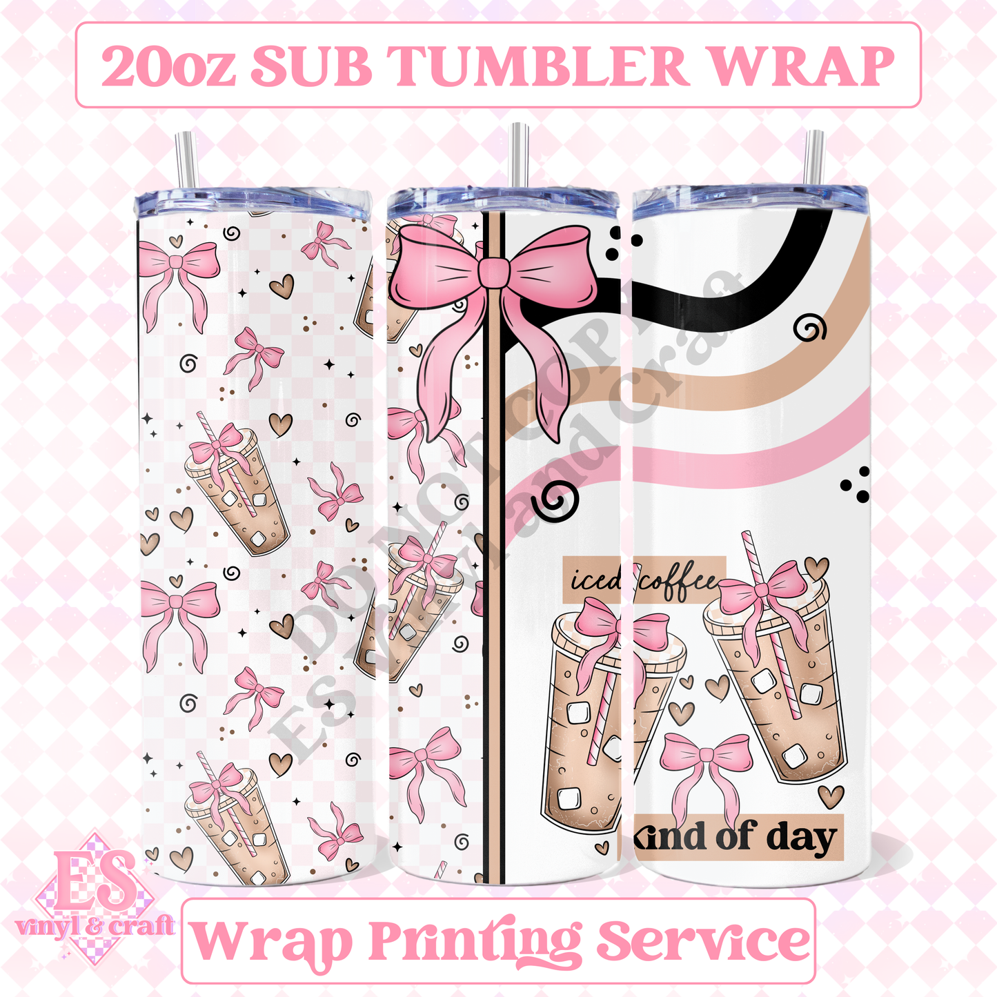 Iced Coffee - Full 20oz Tumbler Sublimation Print image 0