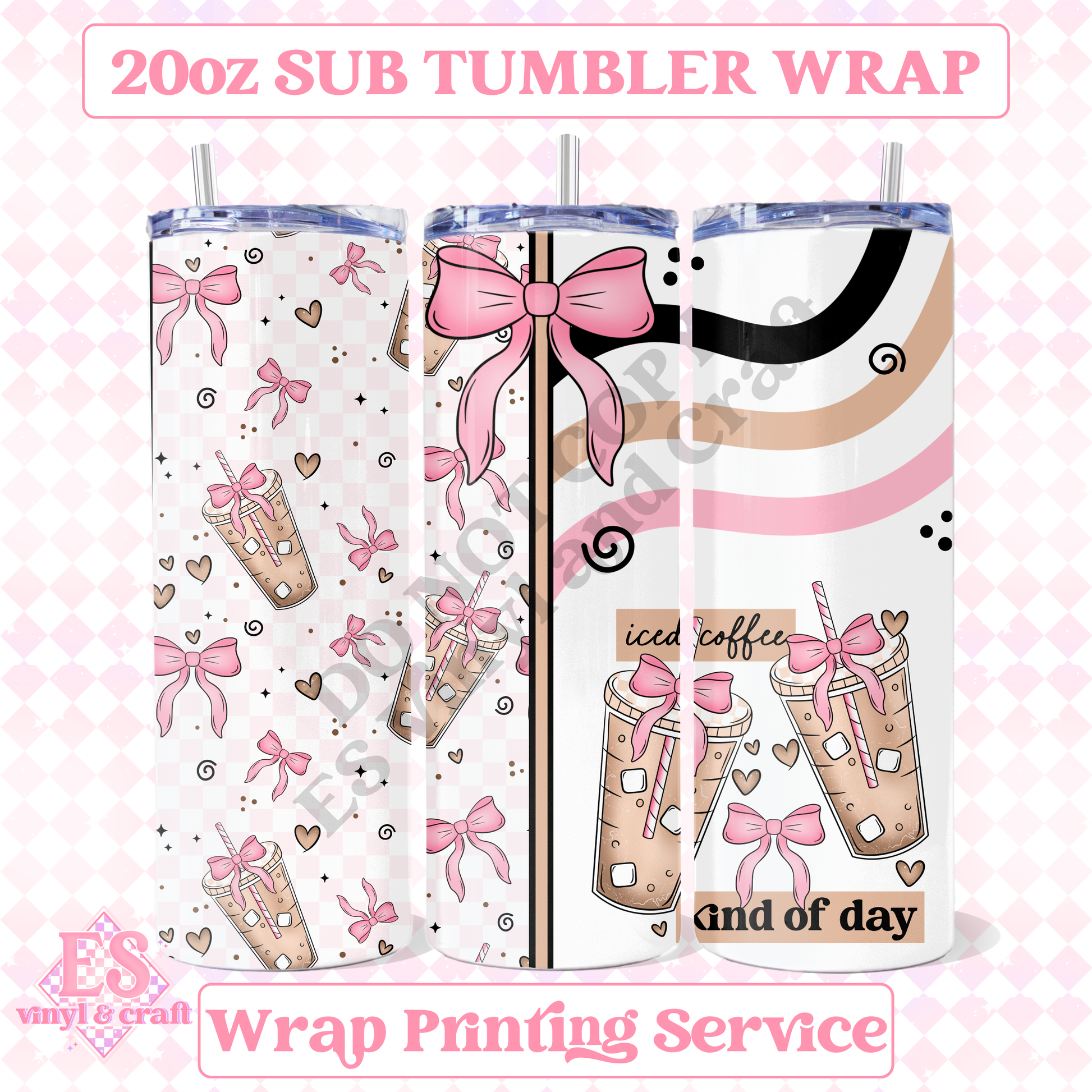 Iced Coffee - Full 20oz Tumbler Sublimation Print image 0