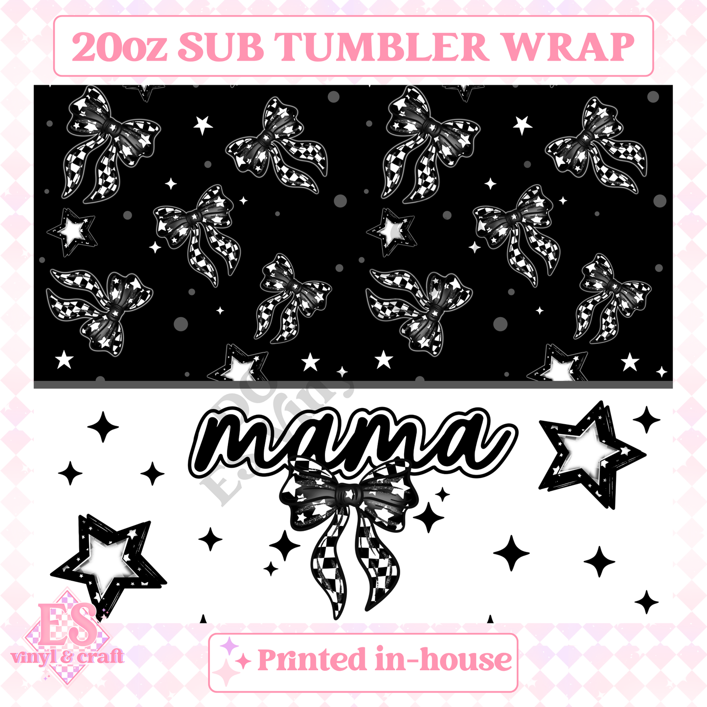 Mama Bow - Full 20oz Tumbler Sublimation Pri image 1