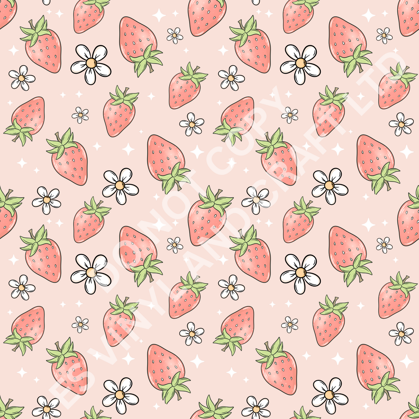 Strawberries - Holographic or Normal Printed Vinyl (A4 or 12" x 12" Sheet) image 2
