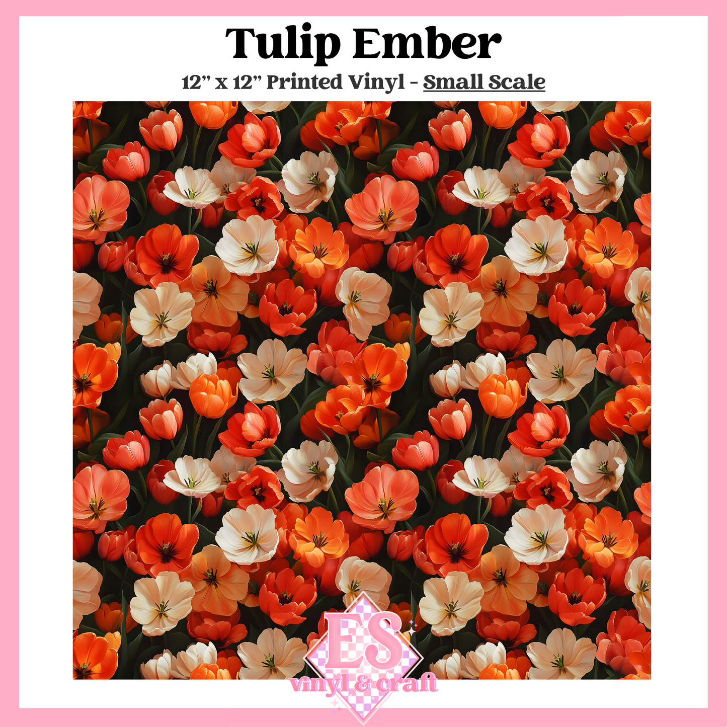Tulip Ember - Small or Large Scale Options - 12" x 12" Sheet image 1