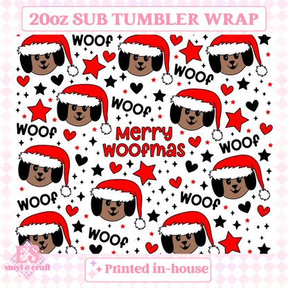 Merry Woofmas - Full 20oz Tumbler Sublimation Print image 1