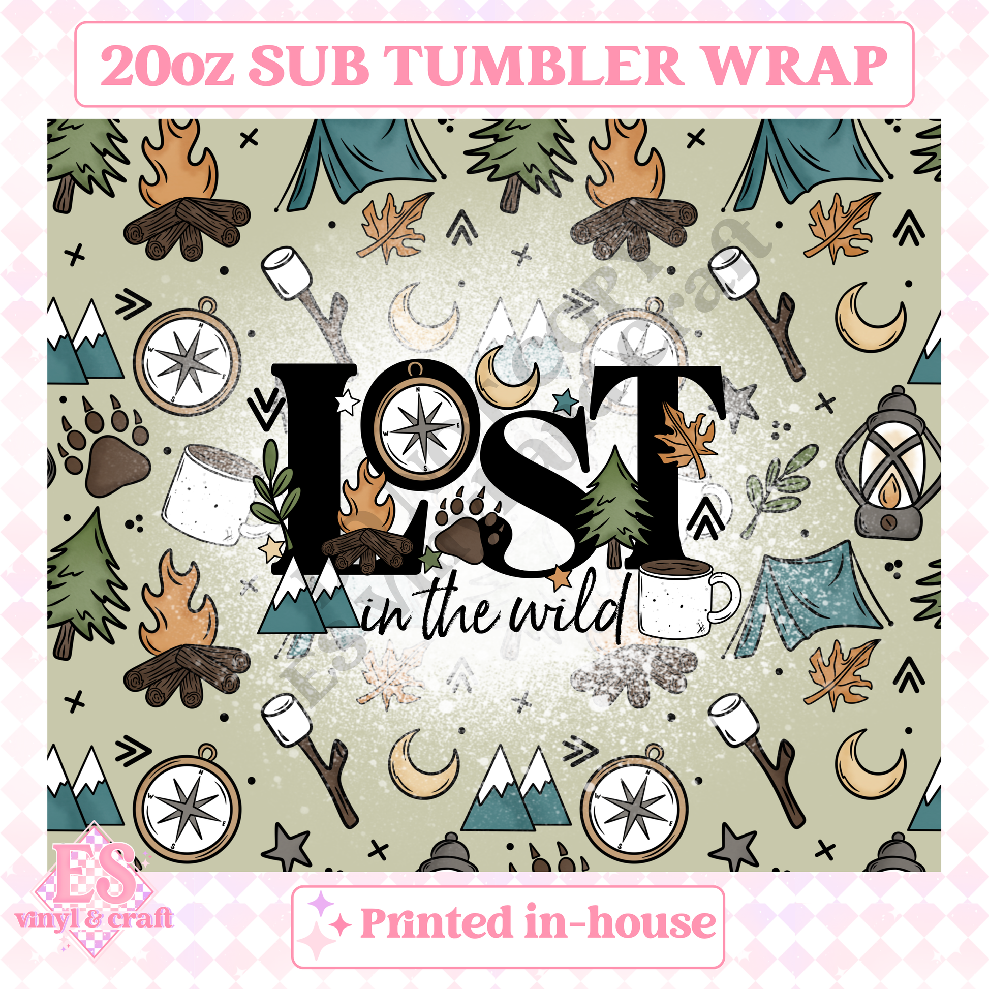 Lost in the Wild - Full 20oz Tumbler Sublimation Print image 1