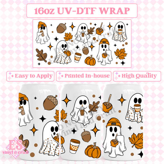 Autumn Ghosts - 16oz Beer Can / Libbey UV-DTF Transfer image 0