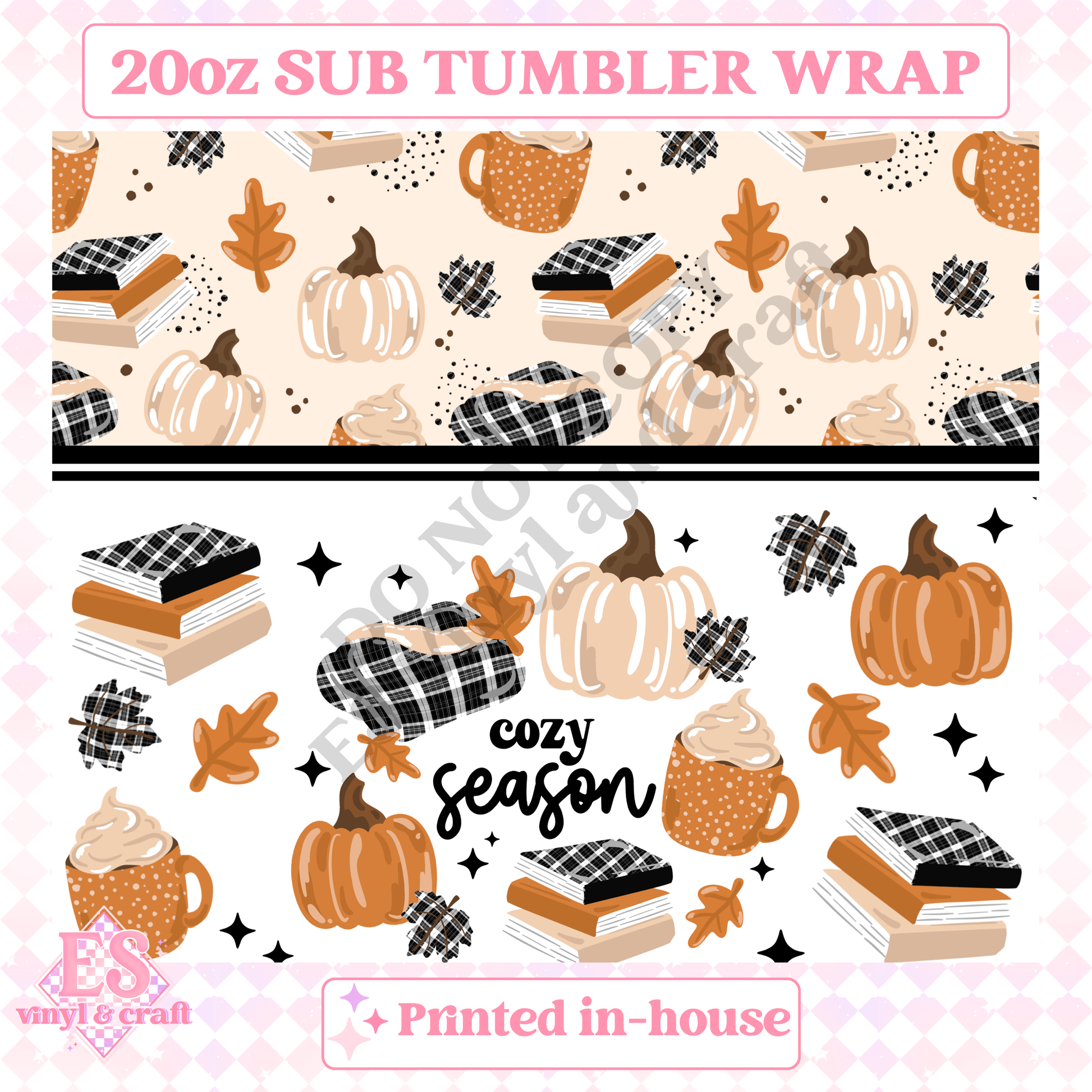 Cozy Books - Full 20oz Tumbler Sublimation Print image 1