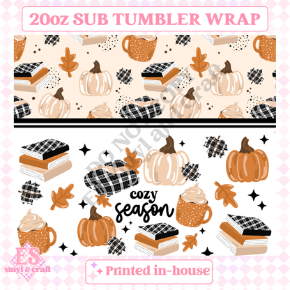 Cozy Books - Full 20oz Tumbler Sublimation Print image 1