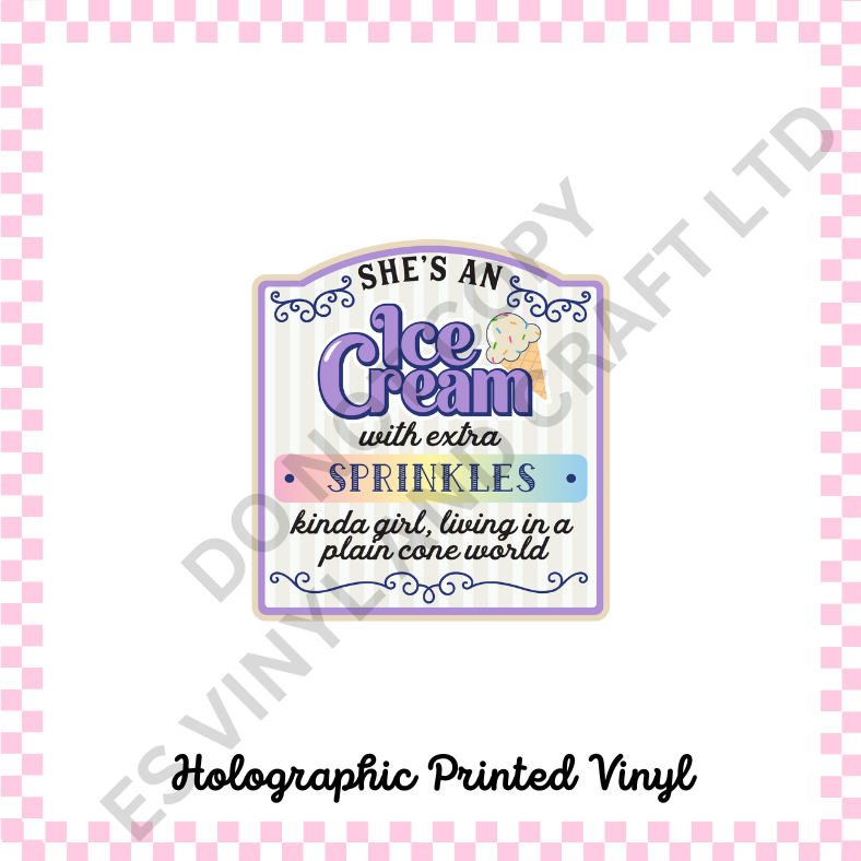 Ice Cream and Donut Labels - Teckwrap Holographic Printed Vinyl image 6