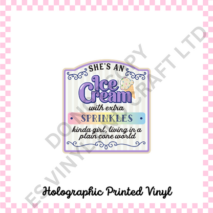 Ice Cream and Donut Labels - Teckwrap Holographic Printed Vinyl image 6