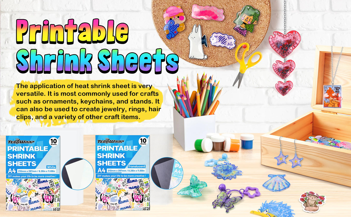 Teckwrap Printable Shrink Sheets - White (Pens or Inkjet Printer) image 4