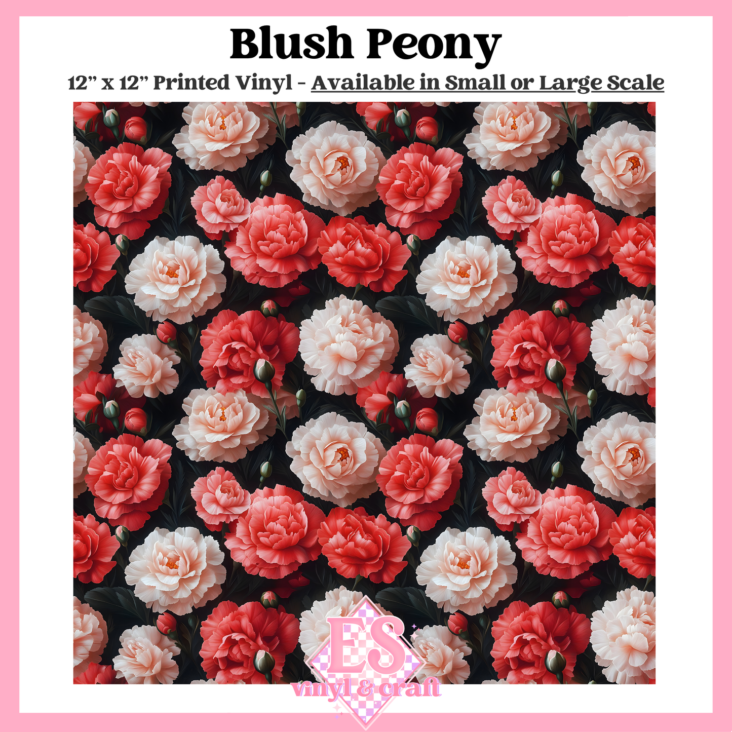 Blush Peony - Small or Large Scale Options - 12" x 12" Sheet image 0