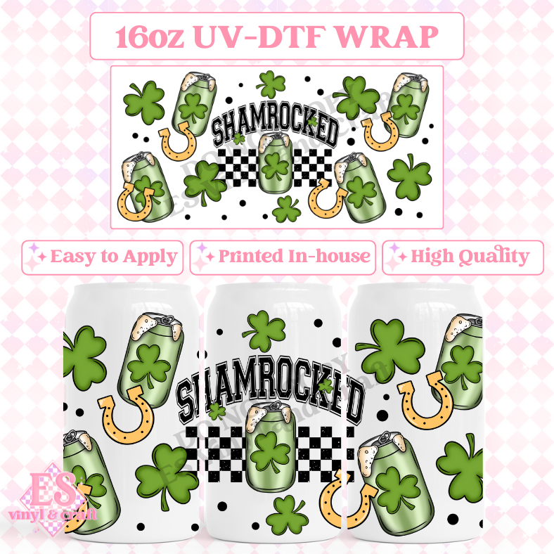 Shamrocked - 16oz Beer Can / Libbey UV-DTF Transfer image 0