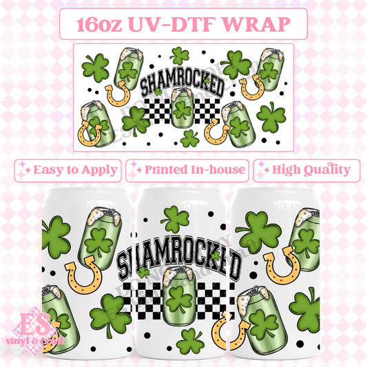 Shamrocked - 16oz Beer Can / Libbey UV-DTF Transfer image 0