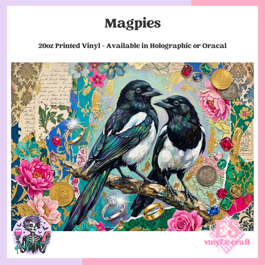Magpies - 20oz Printed Tumbler Self Adhesive Vinyl