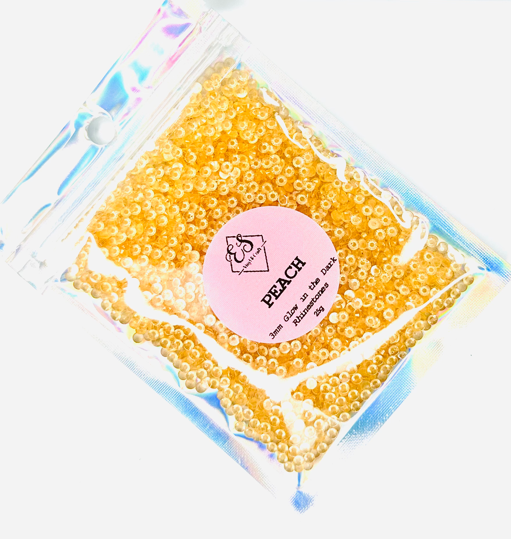 Peach - Glow in the Dark Resin Rhinestones (3mm, 4mm & 5mm) image 0