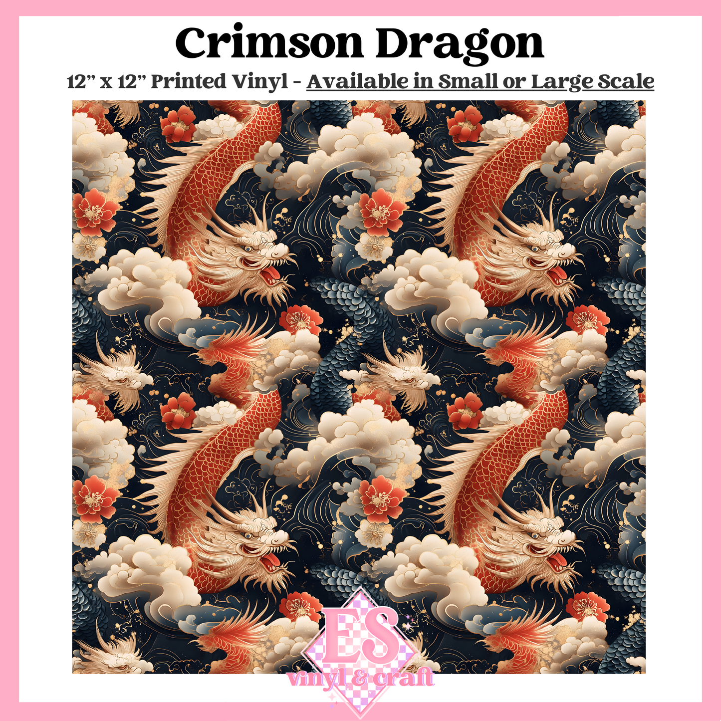 Crimson Dragon - Small or Large Scale Options - 12" x 12" Sheet image 0