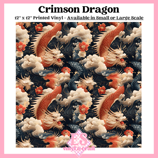 Crimson Dragon - Small or Large Scale Options - 12" x 12" Sheet image 0