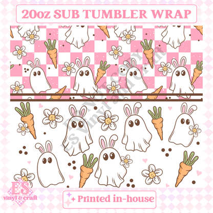 Ghostie Bunny - Full 20oz Tumbler Sublimation Print image 1