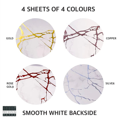 First Edition White Marble A4 Foiled Paper Pad - 250GSM image 1