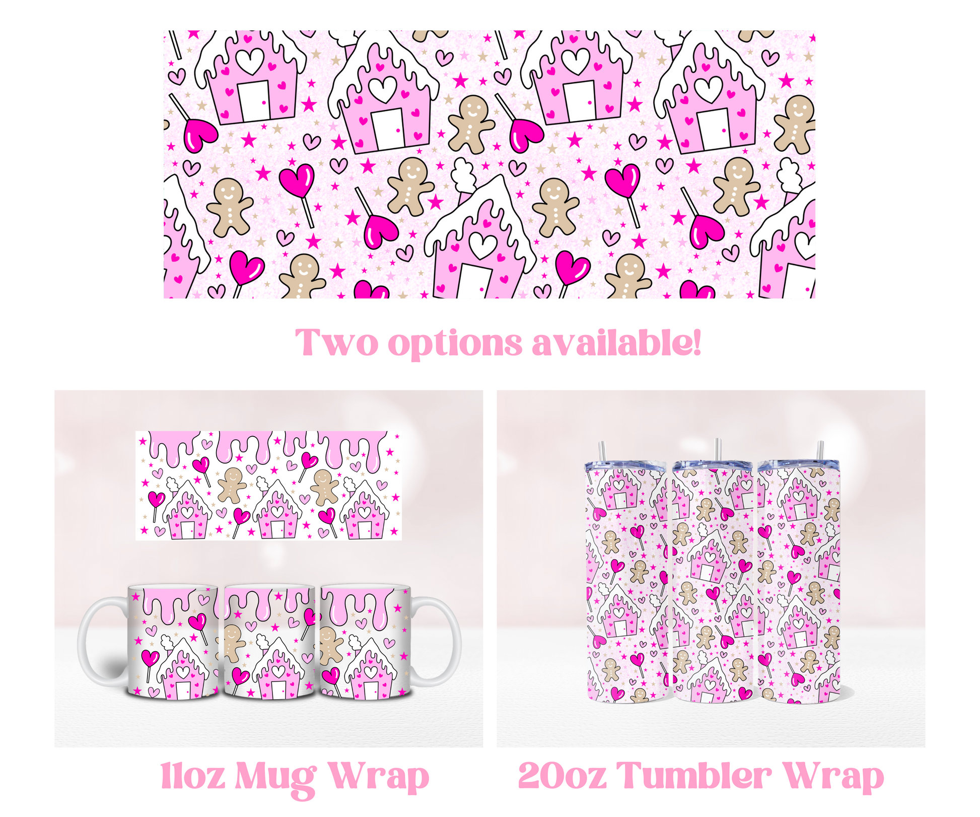 Gingerbread Seamless - Pre Printed Sublimation 11oz or 20oz Wrap image 0
